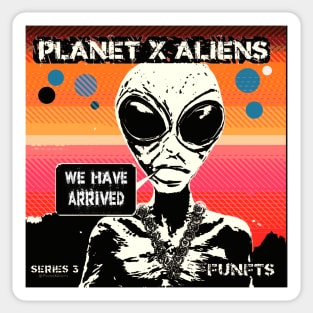 Funny Retro Alien Sci Fi Invasion Sticker